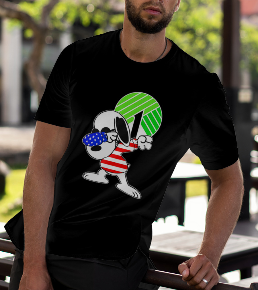 Dollar Tree Snoopy Dabbing American Flag Costume T-Shirt