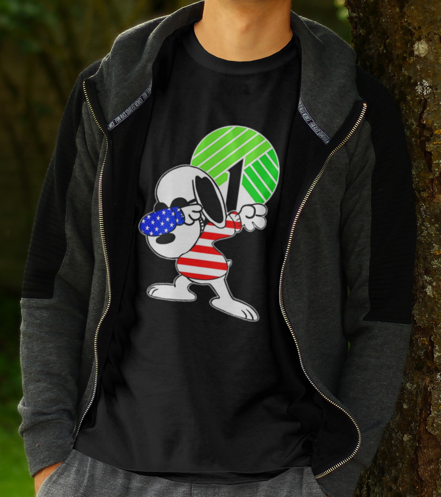 Dollar Tree Snoopy Dabbing American Flag Costume T-Shirt