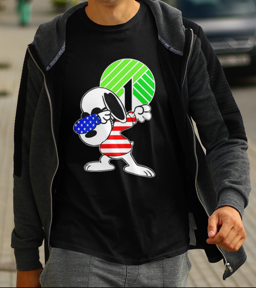 Dollar Tree Snoopy Dabbing American Flag Costume T-Shirt