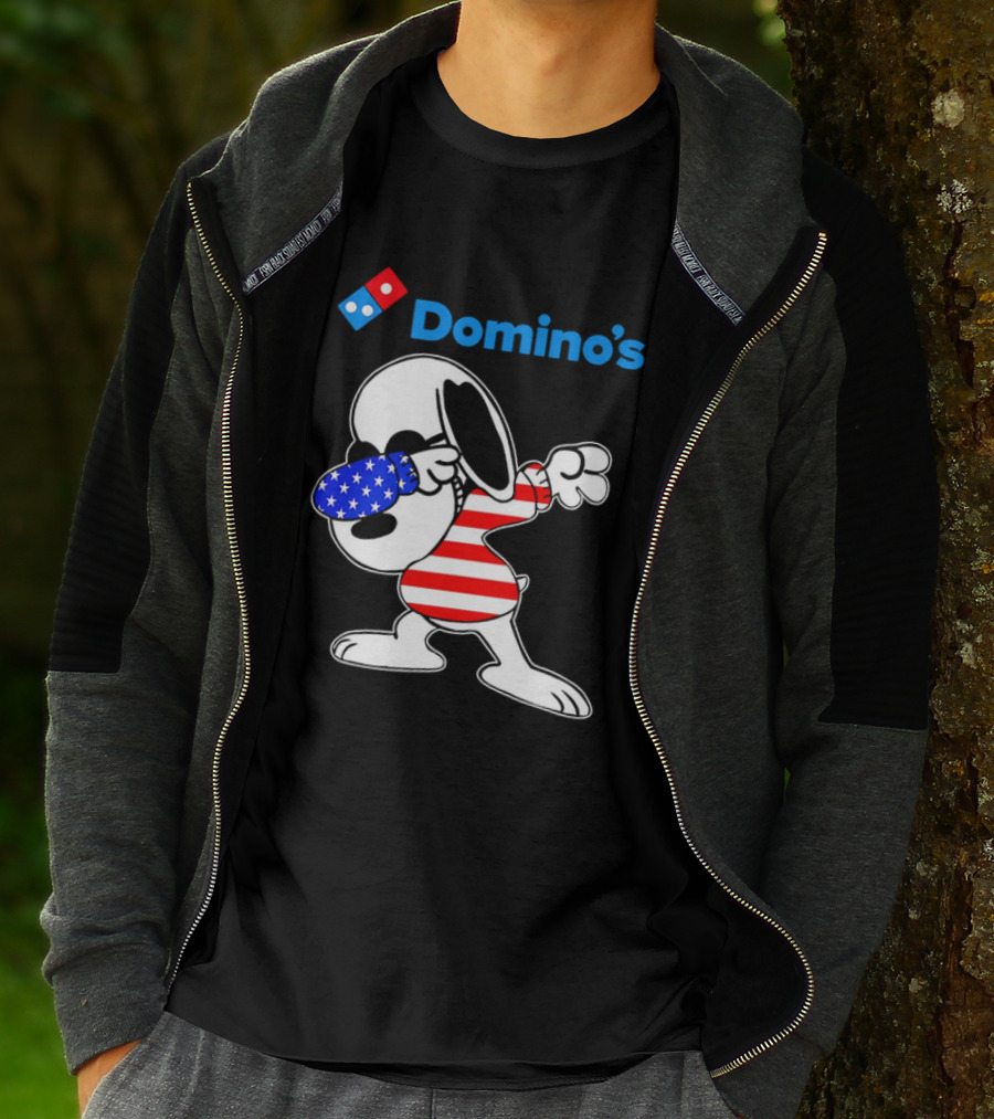 Domino’s Snoopy Dabbing American Flag Style T-Shirt
