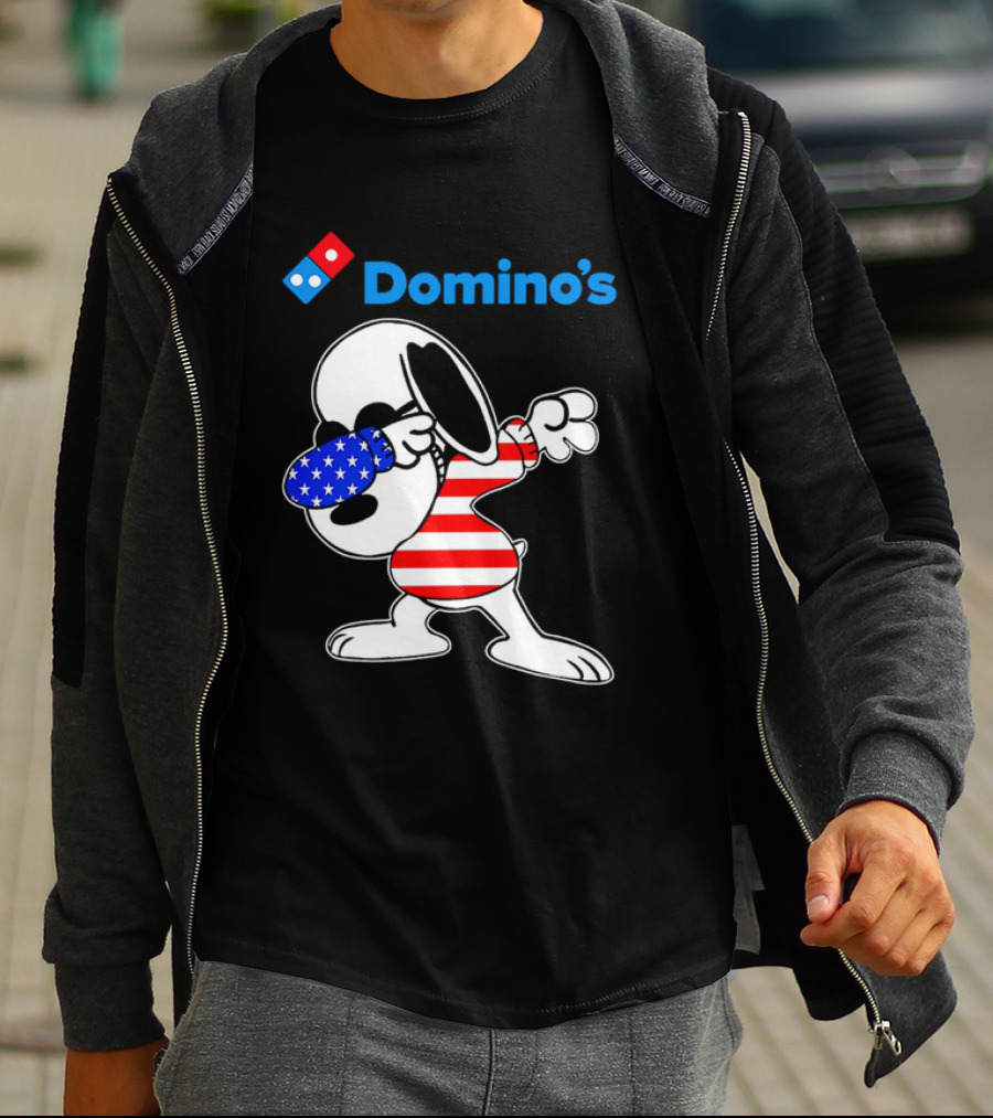 Domino’s Snoopy Dabbing American Flag Style T-Shirt