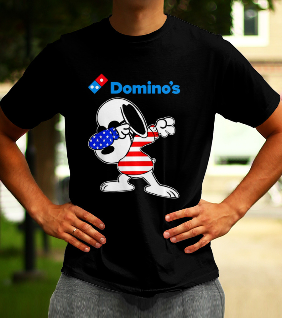 Domino’s Snoopy Dabbing American Flag Style T-Shirt