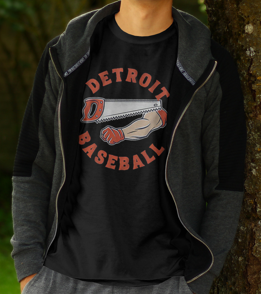Detroit Baseball Saw Arm Graphic T-Shirt