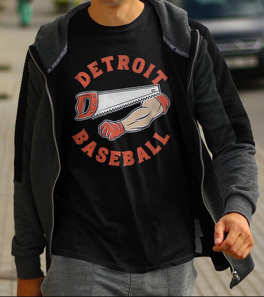 Detroit Baseball Saw Arm Graphic T-Shirt