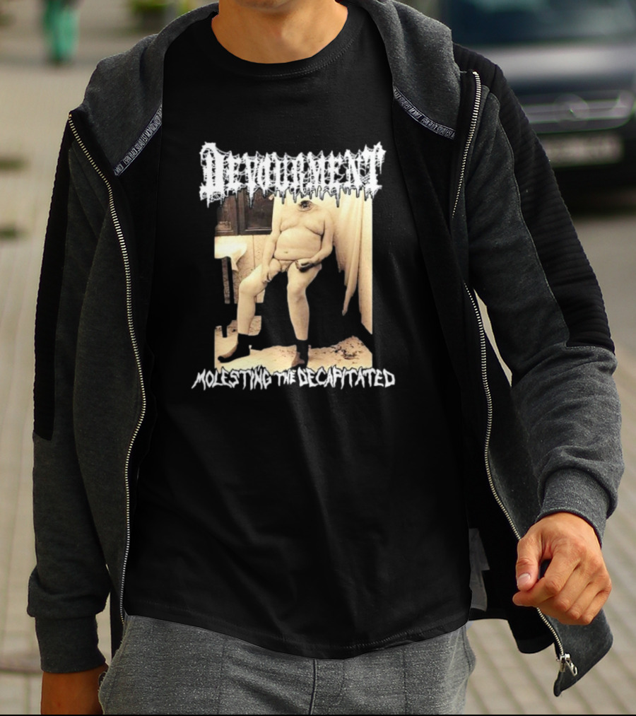 Devourment Molesting The Decapitated Graphic With Figure And Text T-Shirt