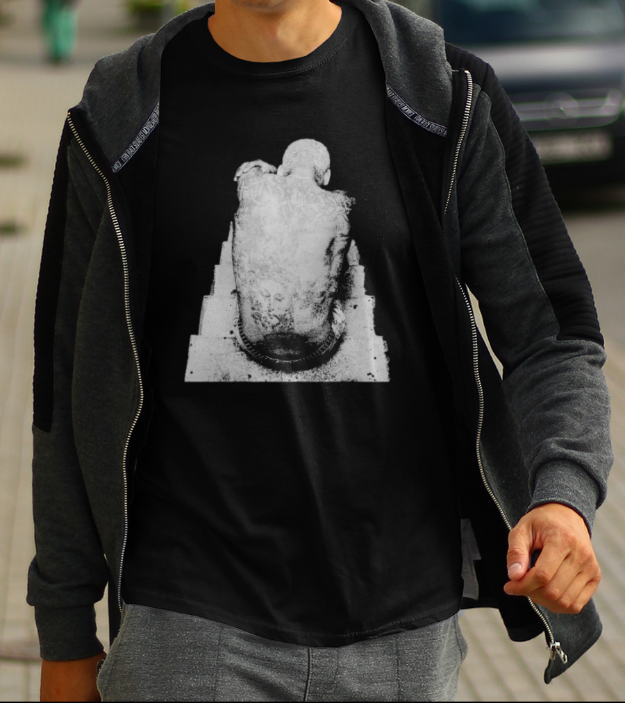 "Ekkstacy Tattooed Figure Sitting On Staircase Design" T-Shirt