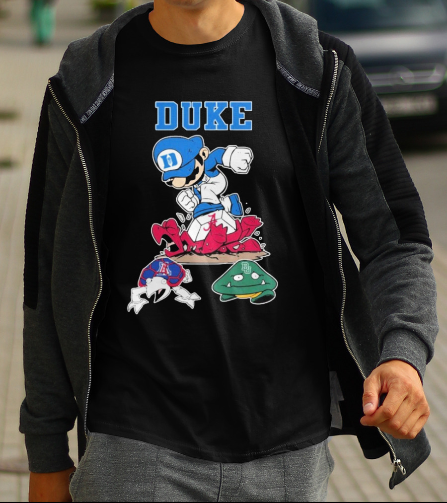 Duke Blue Devils Super Mario Crushing Arizona Wildcats Baylor T-Shirt