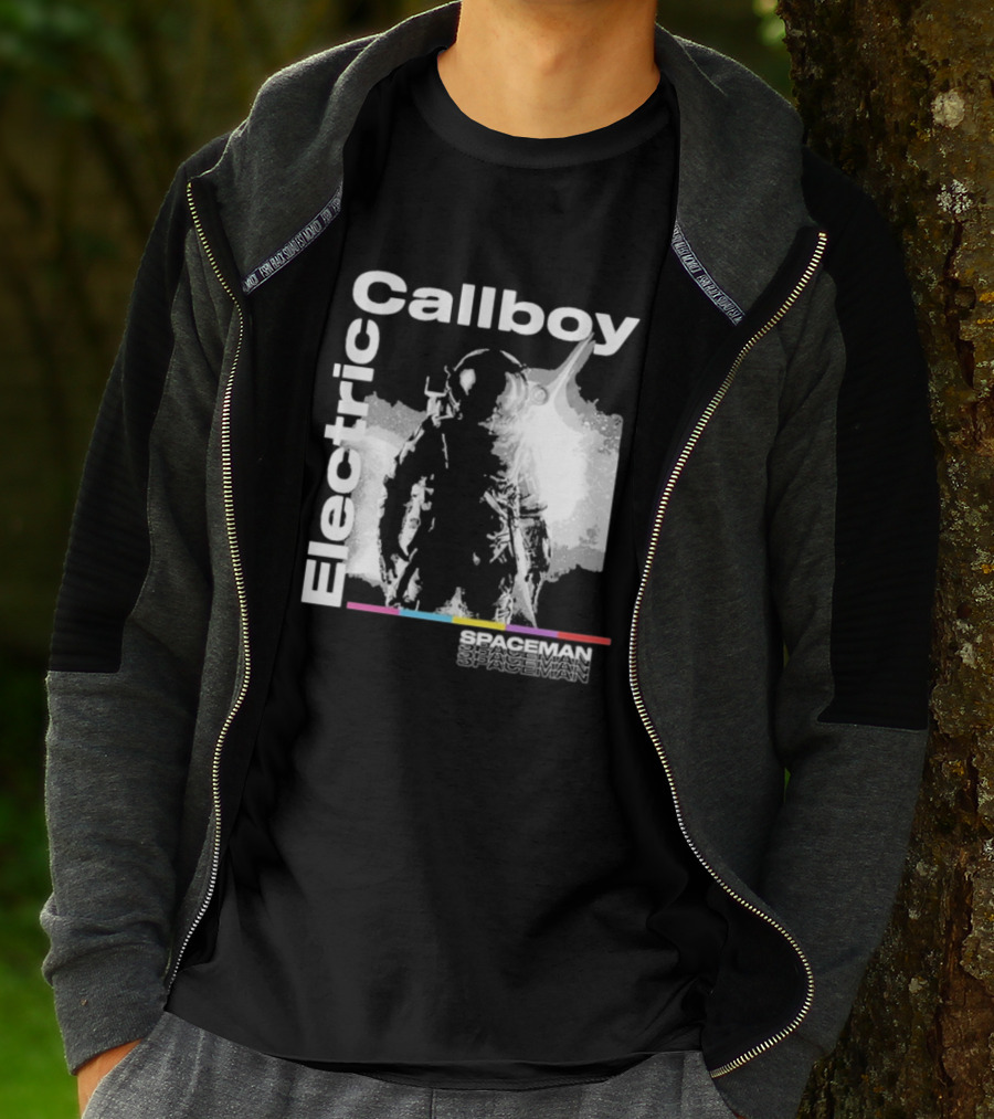 Electric Callboy Spaceman Cover Rainbow Text Starman Silhouette T-Shirt