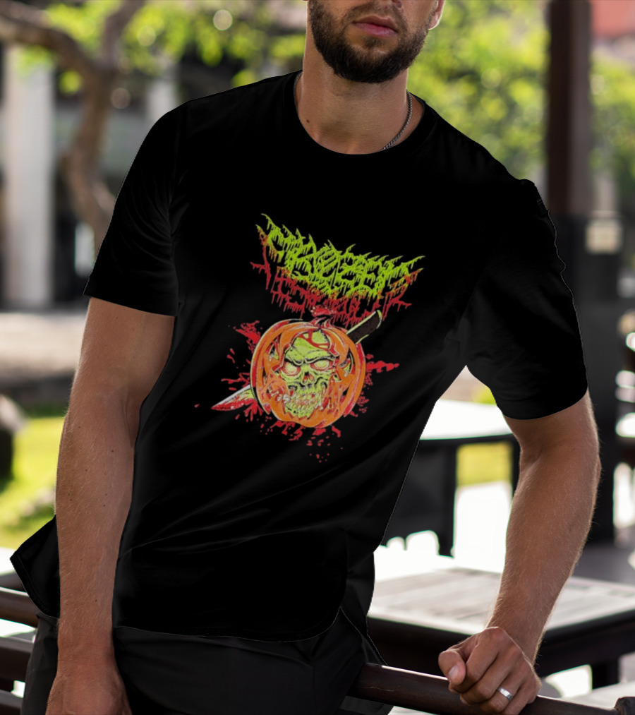 Frozen Soul Pumpkin Skull Knife Horror Graphic T-Shirt