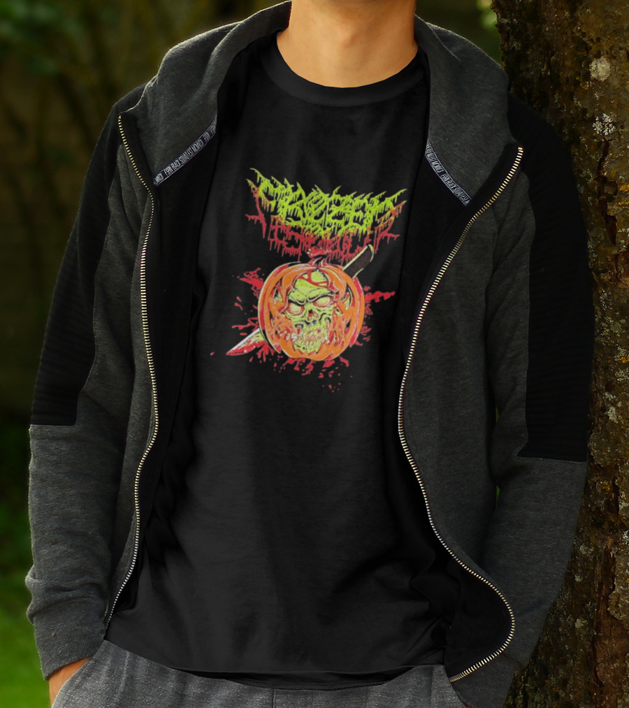 Frozen Soul Pumpkin Skull Knife Horror Graphic T-Shirt