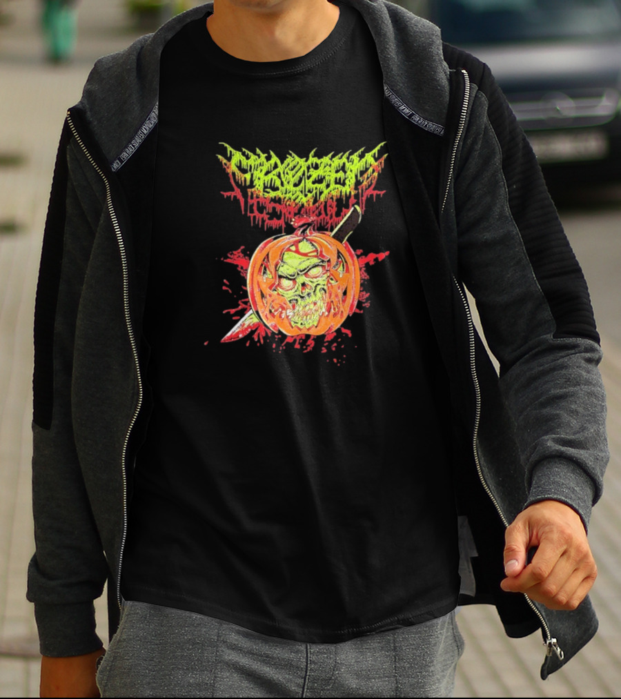Frozen Soul Pumpkin Skull Knife Horror Graphic T-Shirt