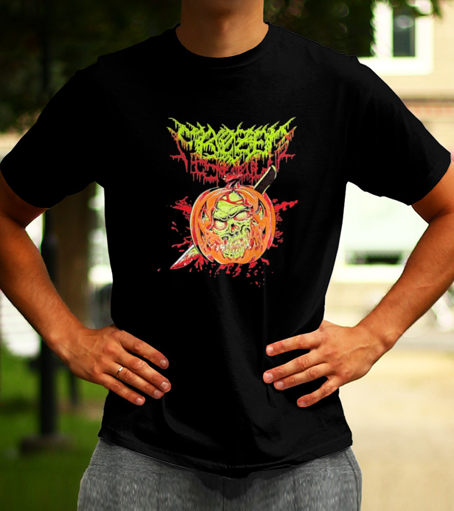 Frozen Soul Pumpkin Skull Knife Horror Graphic T-Shirt