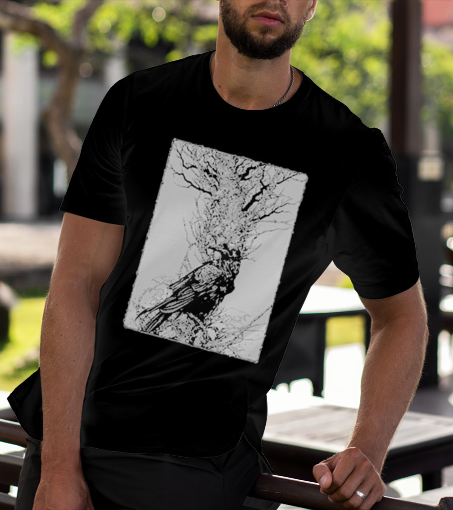 Fajar Allanda Raven Crow Art By Fajar Aeon Tree Illustration T-Shirt