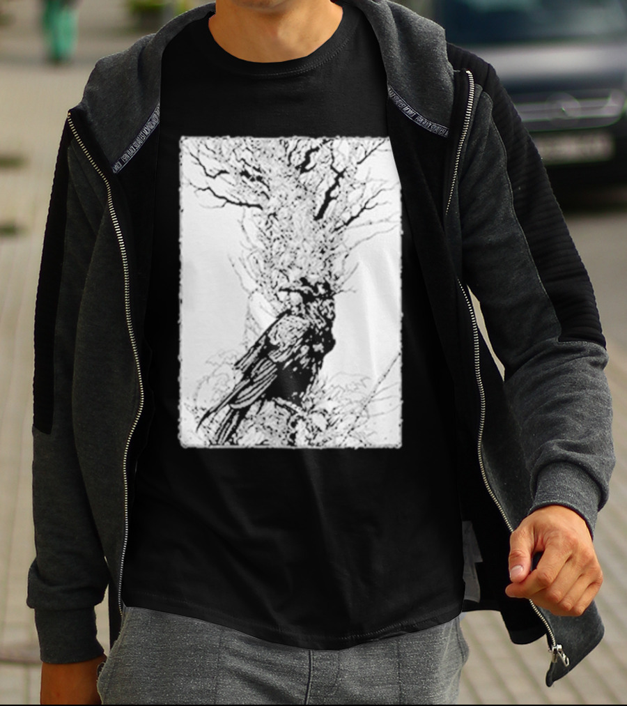 Fajar Allanda Raven Crow Art By Fajar Aeon Tree Illustration T-Shirt