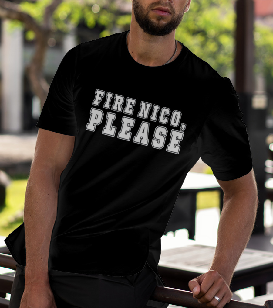 Fire Nico Please Large Block Text Statement T-Shirt