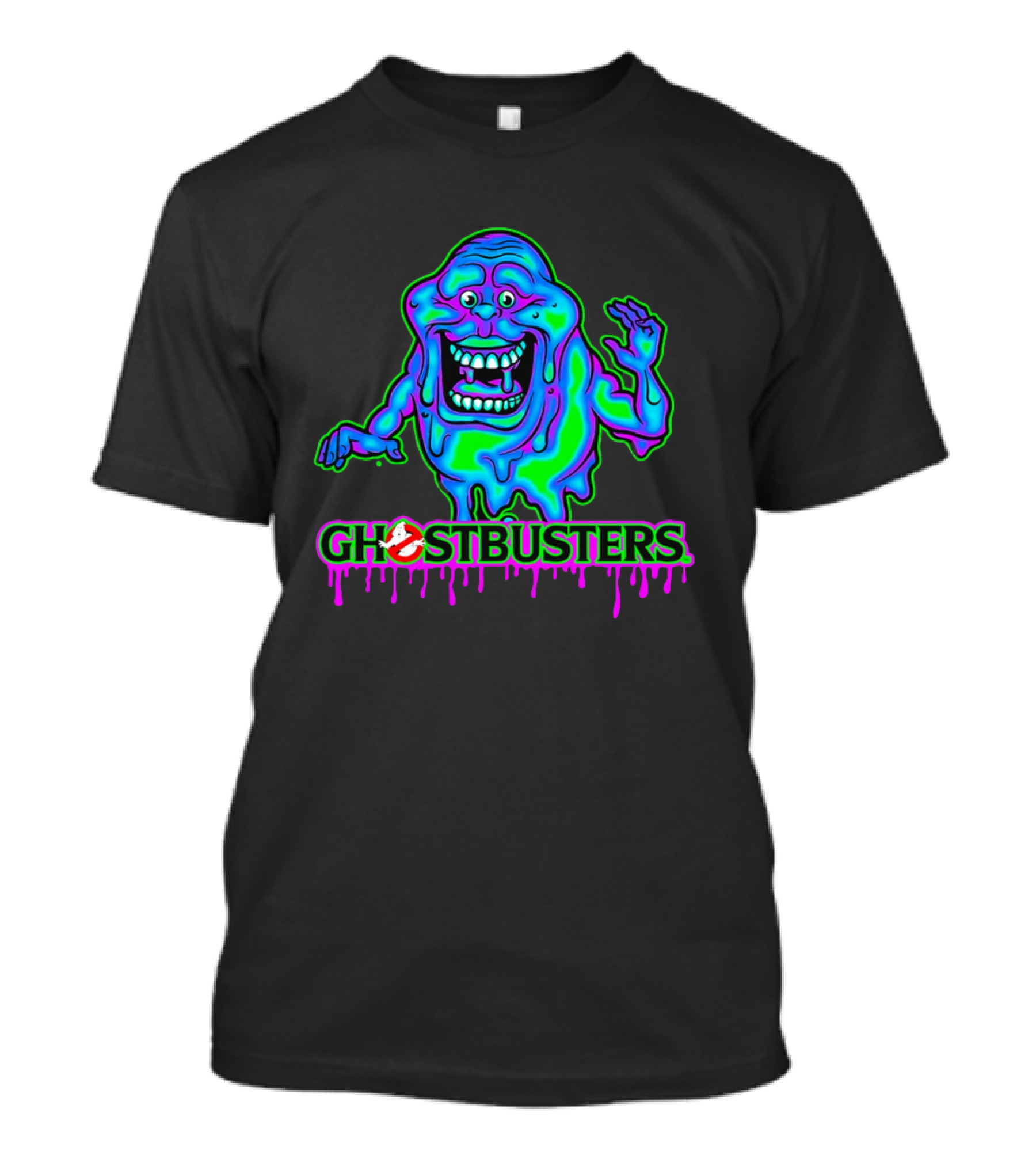 Ghostbusters Slimer Neon Little Spud Cartoon Ooze Glow T-Shirt