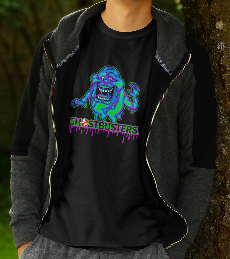 Ghostbusters Slimer Neon Little Spud Cartoon Ooze Glow T-Shirt