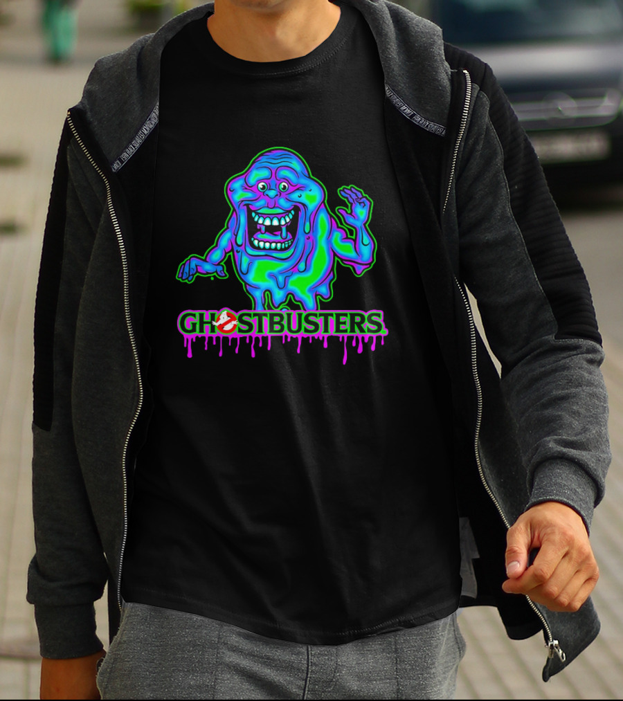 Ghostbusters Slimer Neon Little Spud Cartoon Ooze Glow T-Shirt