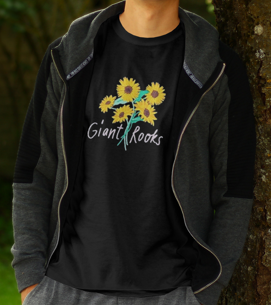 Giant Rooks Sunflower Bouquet Pink Skies T-Shirt
