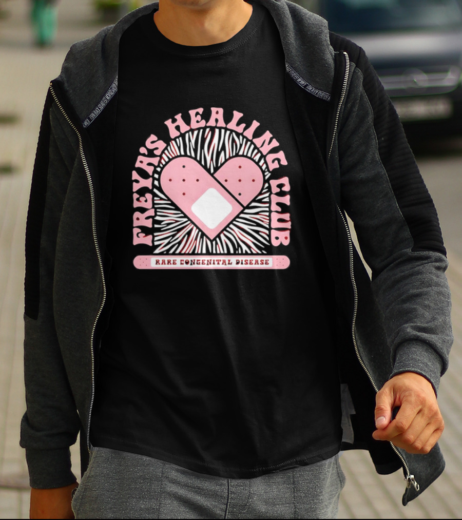 Freya's Healing Club Rare Congenital Disease Bandaid Heart T-Shirt