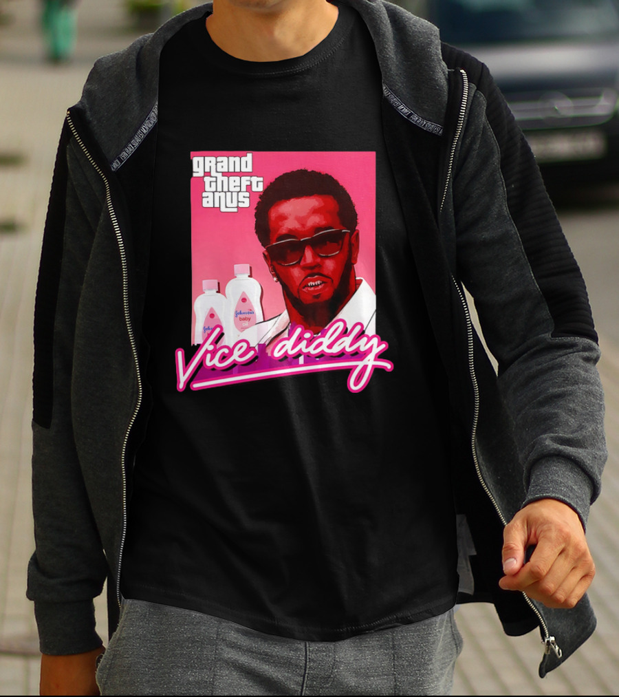Grand Theft Anus Vice Diddy Johnson's Baby Oil Parody T-Shirt