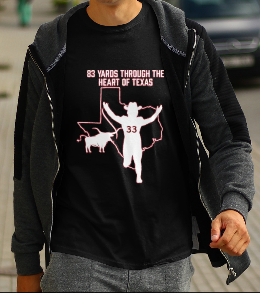 83 Yards Through The Heart Of Texas Longhorns 33 Cowboy Touchdown T-Shirt