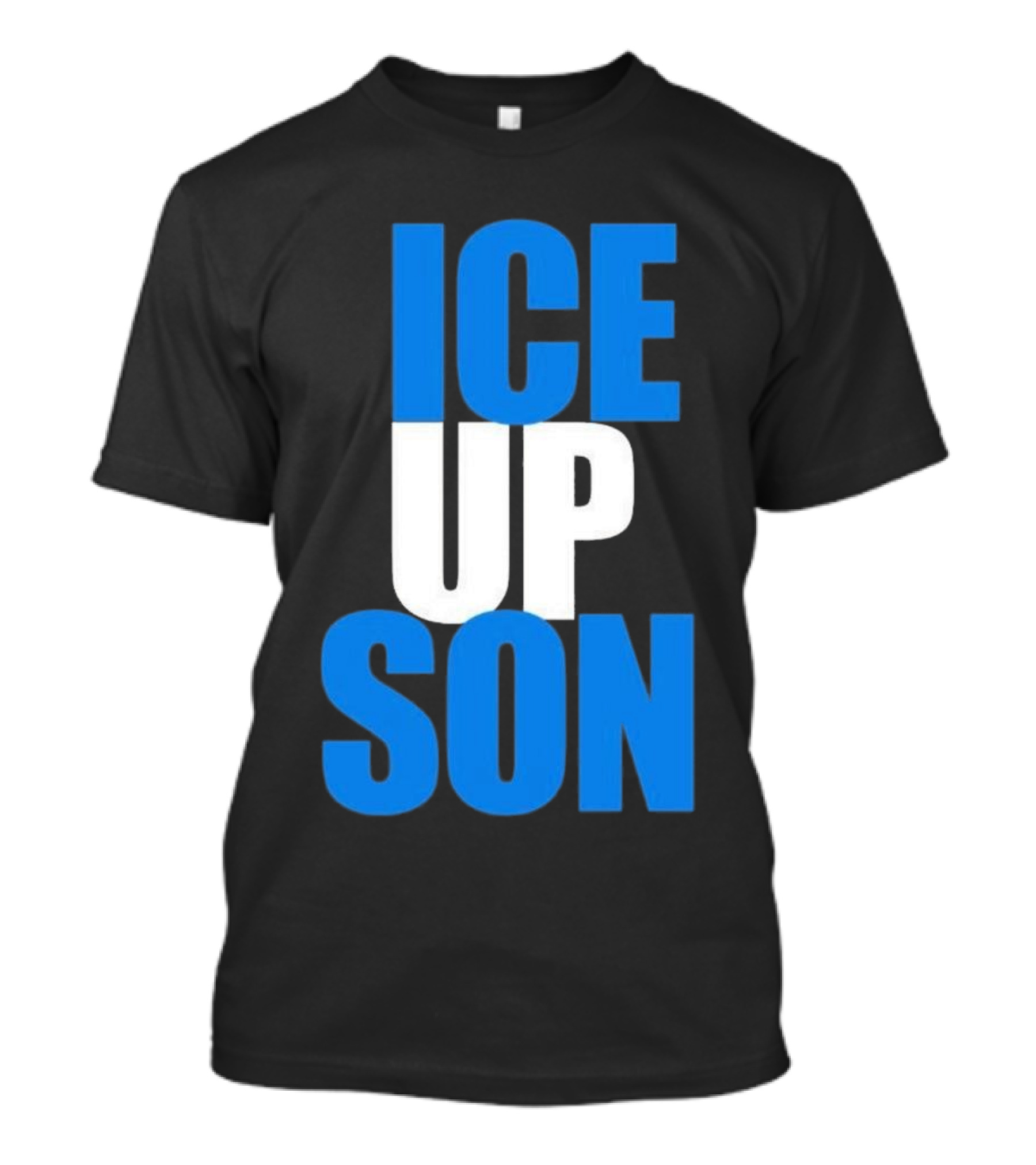 Albert Breer Ice Up Son Bold Blue And White Text T-Shirt
