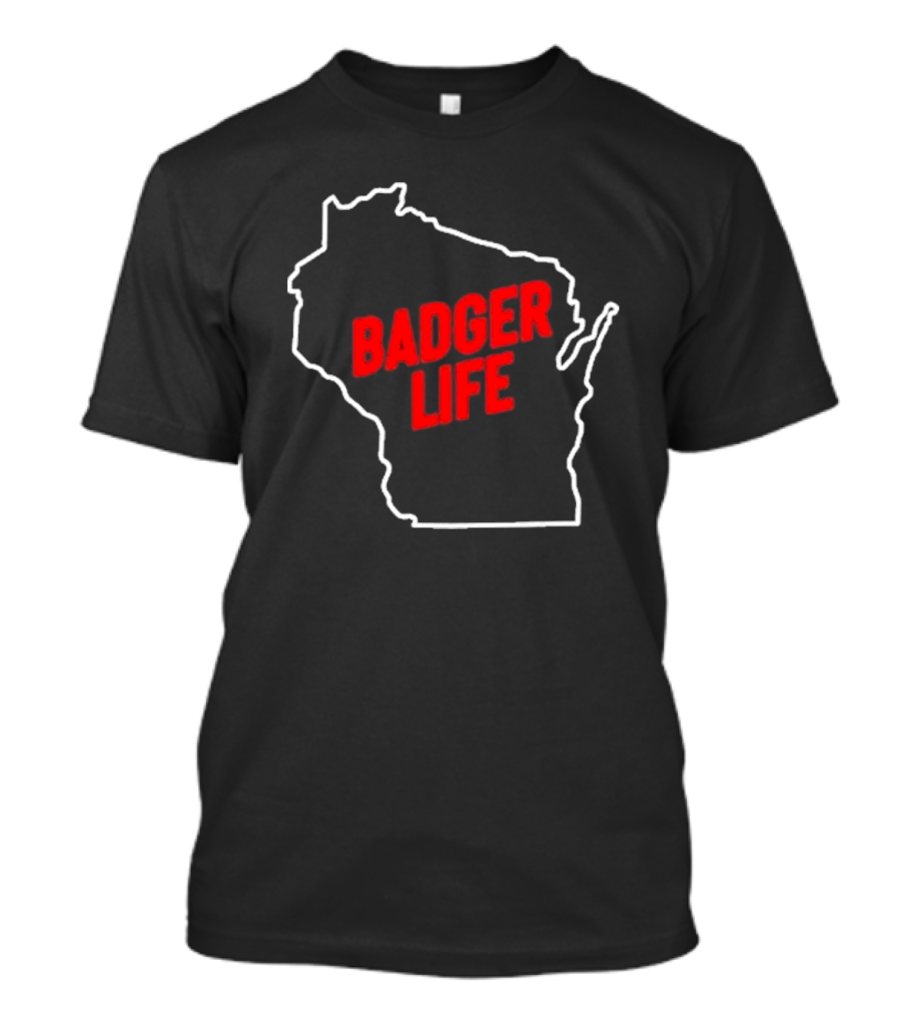 America's Dairyland Wisconsin Badger Life Map Design T-Shirt