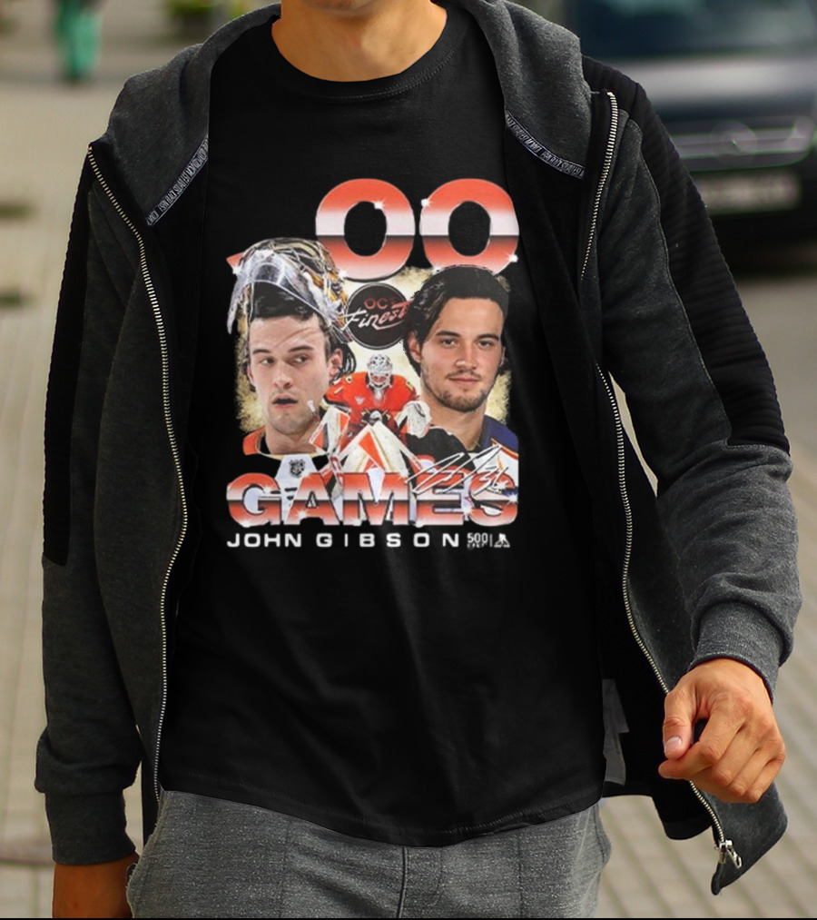 Anaheim Ducks John Gibson 500 Games Milestone Commemoration T-Shirt