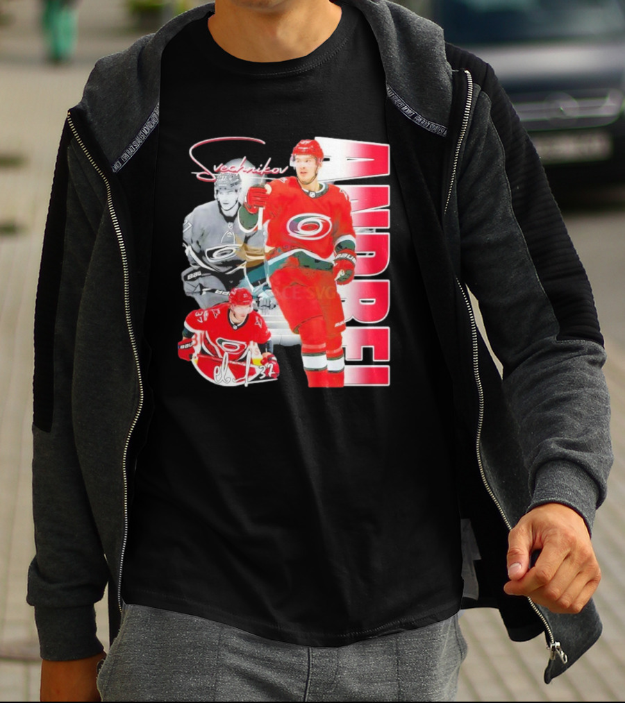 Andrei Svechnikov Carolina Hurricanes NHL Player 37 Signature T-Shirt