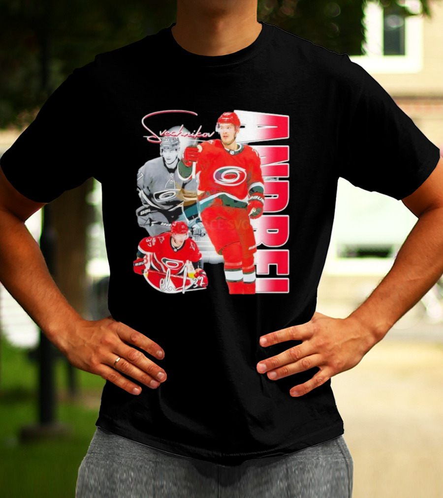 Andrei Svechnikov Carolina Hurricanes NHL Player 37 Signature T-Shirt