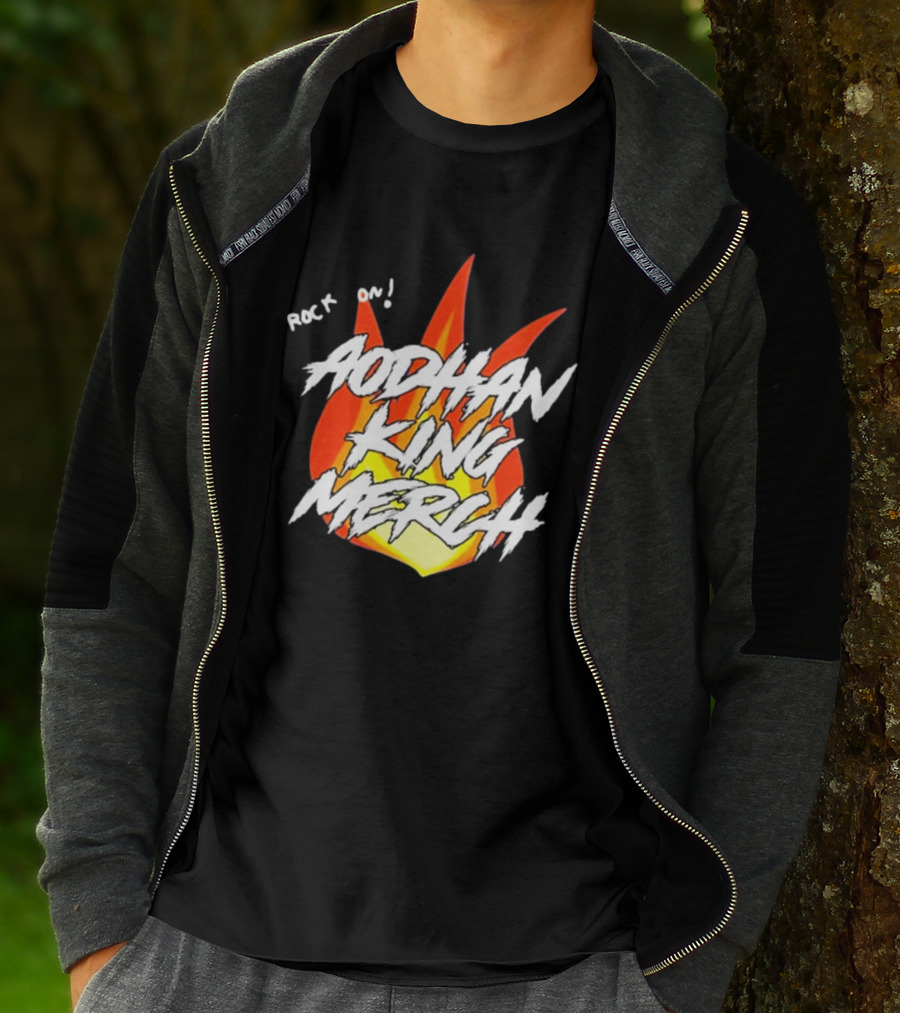Aodhan King Rock On Flames Merch T-Shirt