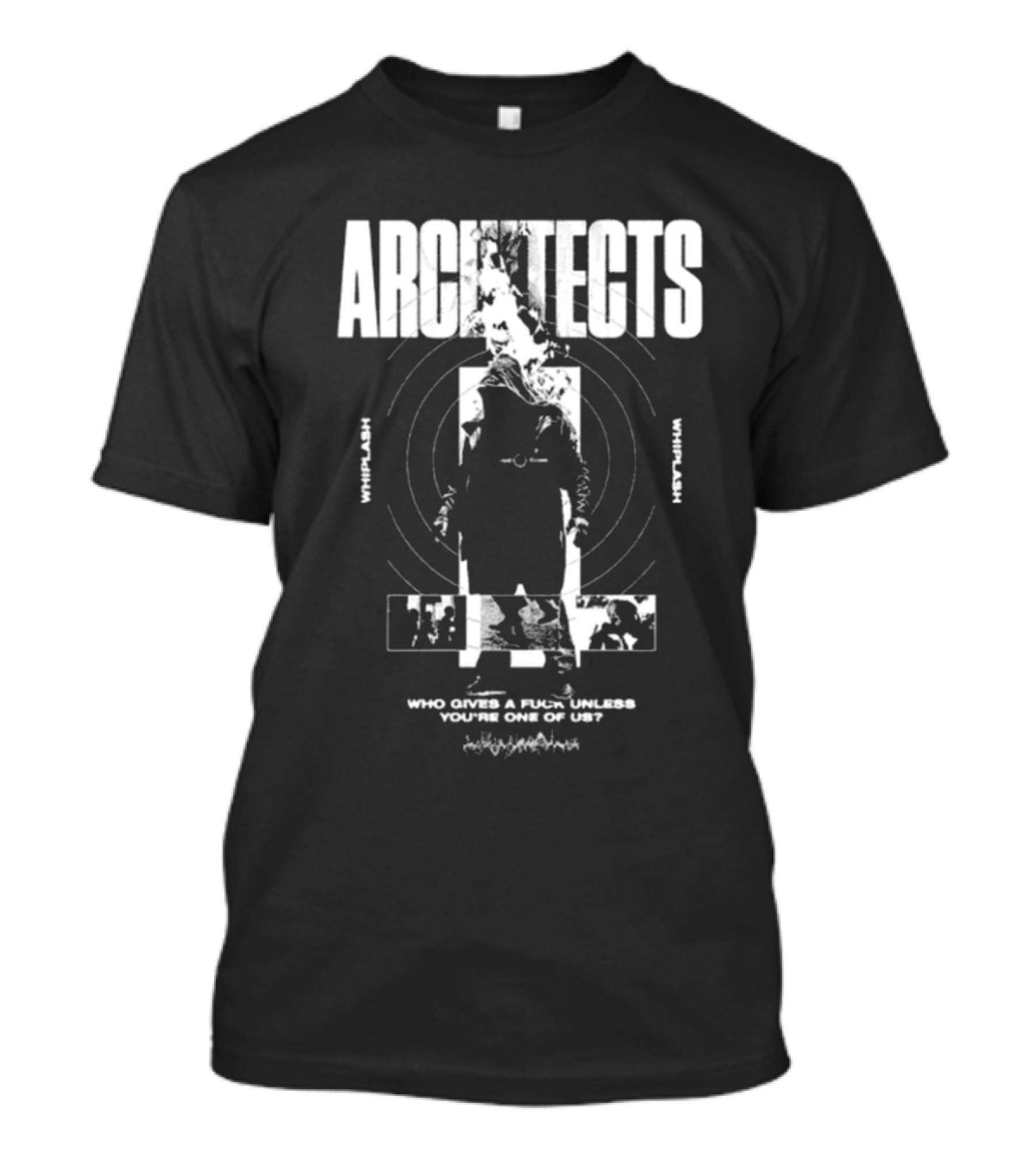 Architects Whiplash Flame Target Circles And Who Cries A Flame Fades You’re One Of Us Text T-Shirt