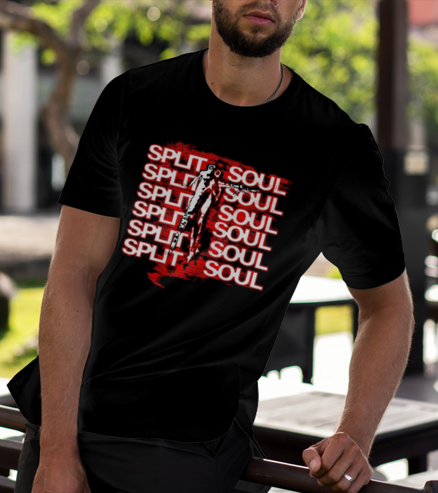 Artiomusic Artio Split Soul Repeated Text With Figure Overlay T-Shirt