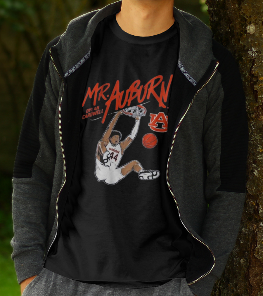 Auburn Basketball Dylan Cardwell Mr. Auburn Slam Dunk Graphic T-Shirt