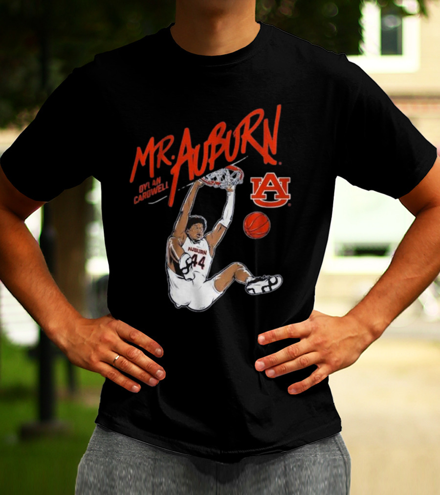 Auburn Basketball Dylan Cardwell Mr. Auburn Slam Dunk Graphic T-Shirt