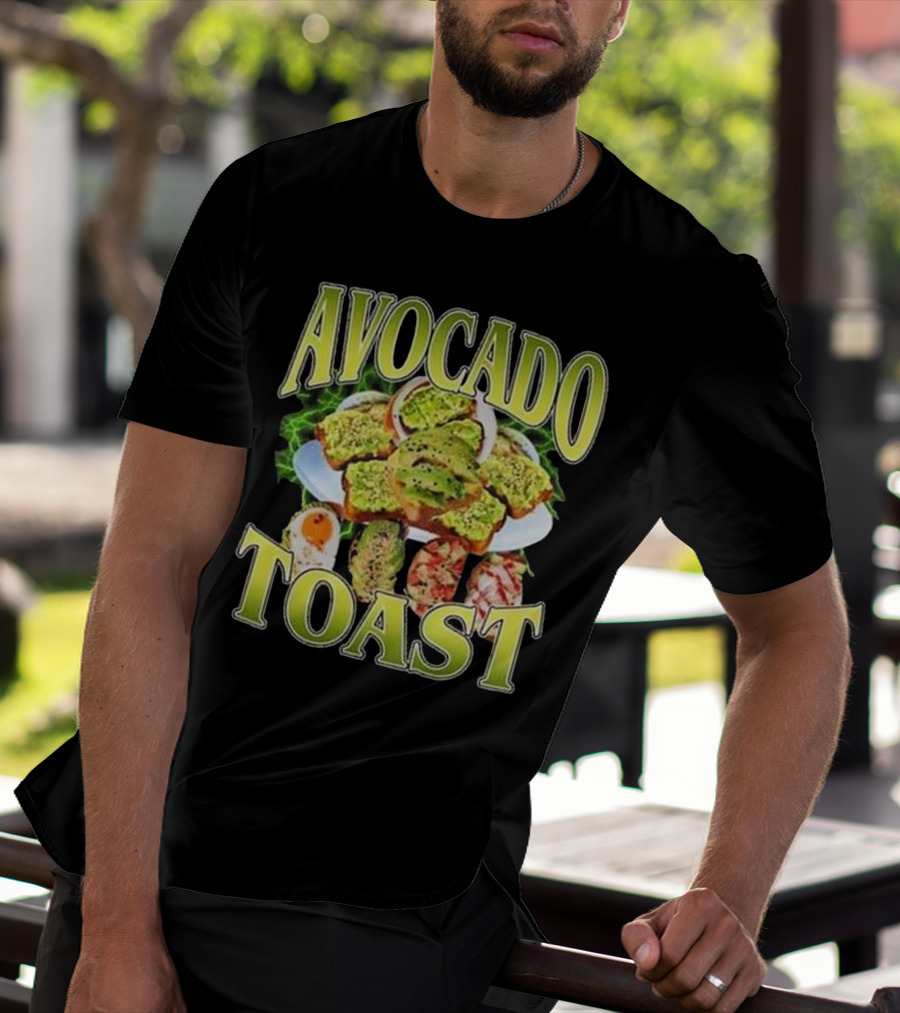 Avocado Toast Assorted Toppings Food Art T-Shirt