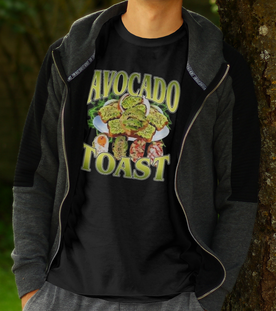 Avocado Toast Assorted Toppings Food Art T-Shirt