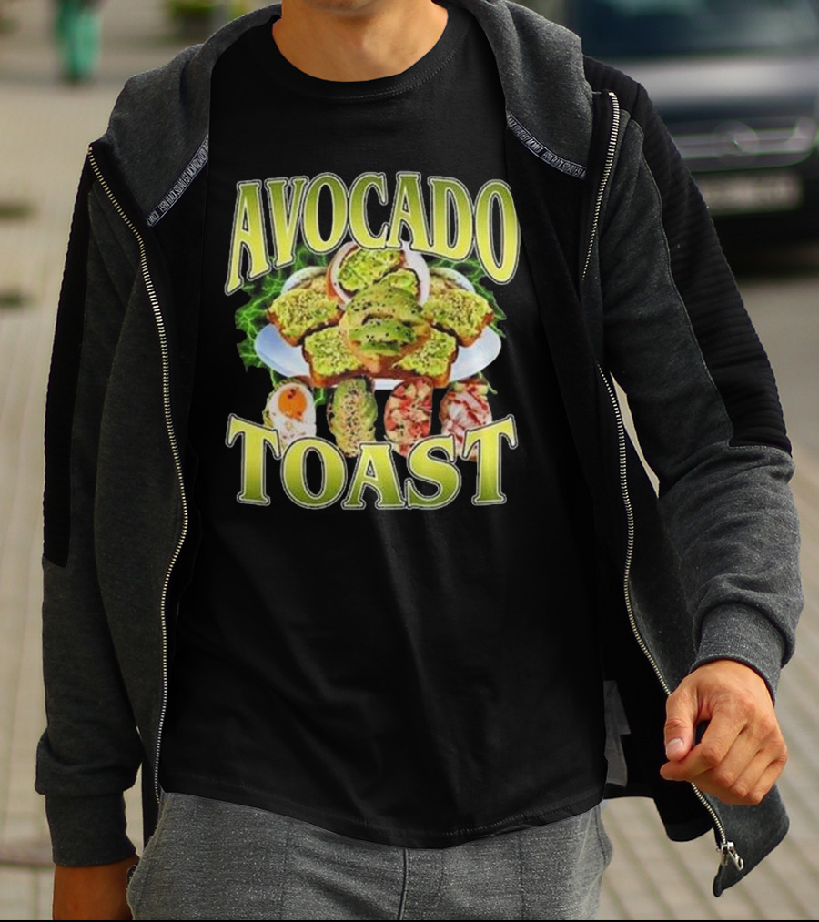 Avocado Toast Assorted Toppings Food Art T-Shirt