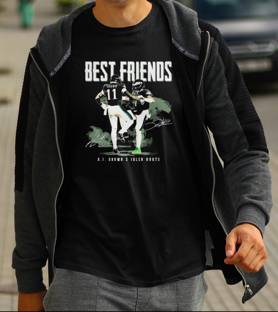 Best Friends AJ Brown X Jalen Hurts Signatures Football Celebration 2025 T-Shirt