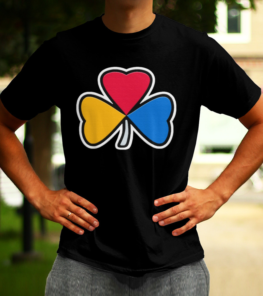 Pittsburgh Steelers Steel Shamrock Heart Colors T-Shirt