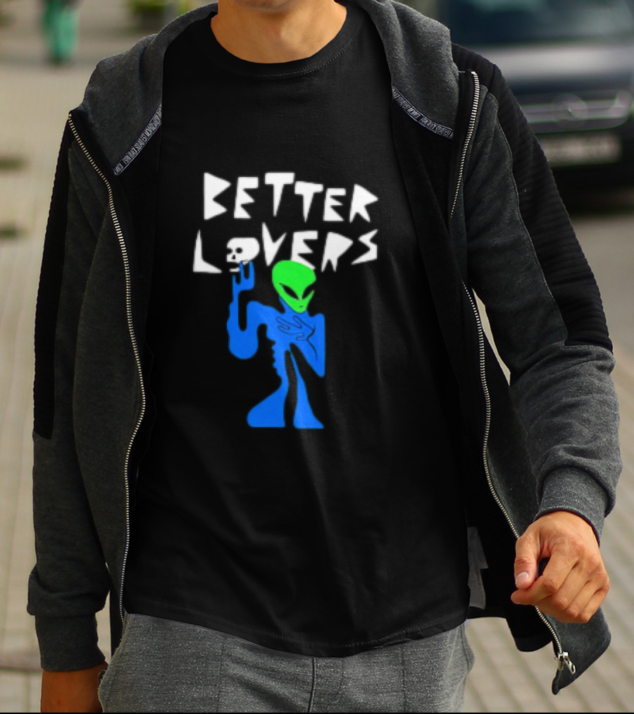 BETTER LOVERS ALIEN CHARACTER BLUE AND GREEN T-Shirt