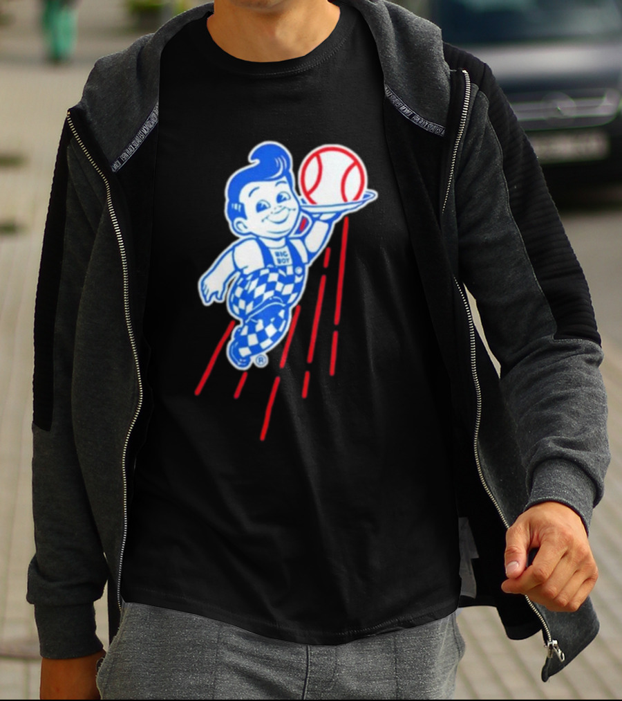 Big Boy Baseball Los Angeles Dodgers Checker Overalls Red Stripes T-Shirt