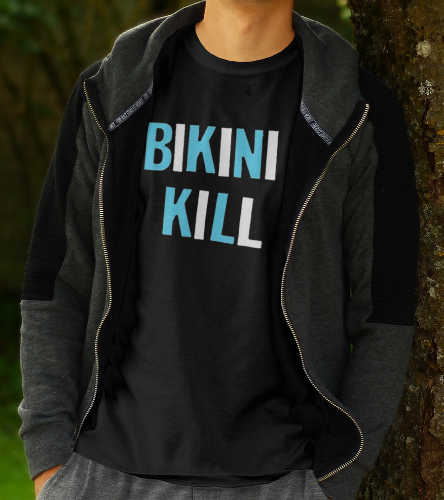 Bikini Kill Trans Youth Emergency Text Bold Blue White T-Shirt
