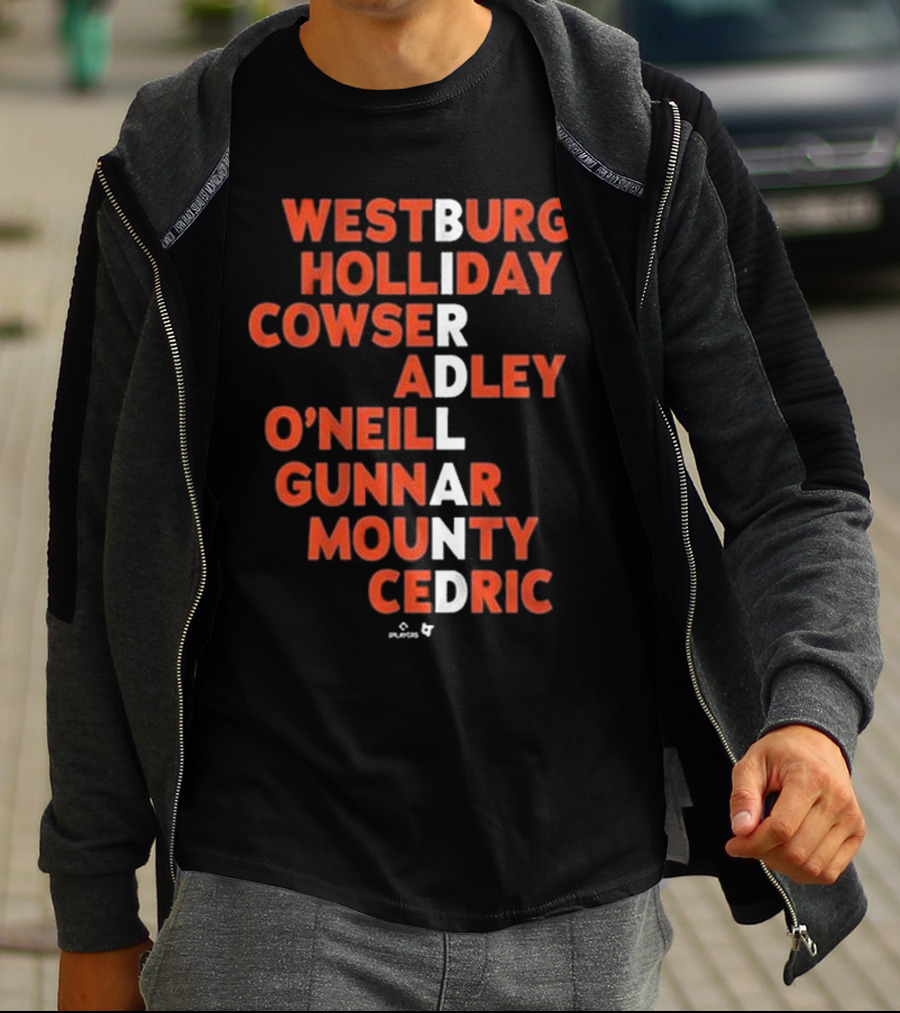 WESTBURG HOLLIDAY COWSER ADLEY O'NEILL GUNNAR MOUNTY CEDRIC BIRDLAND 2025 T-Shirt