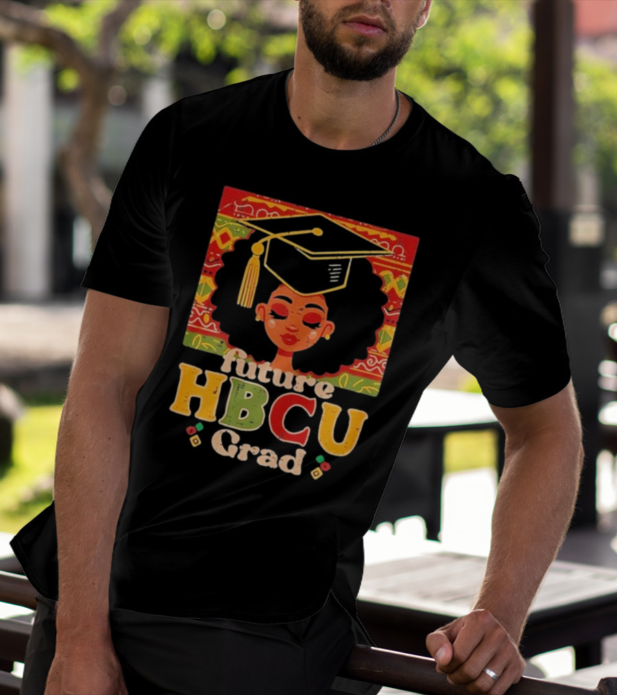 Future HBCU Grad Graduation Cap Afrocentric Pattern T-Shirt