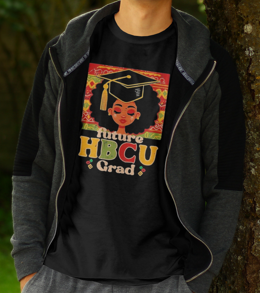 Future HBCU Grad Graduation Cap Afrocentric Pattern T-Shirt