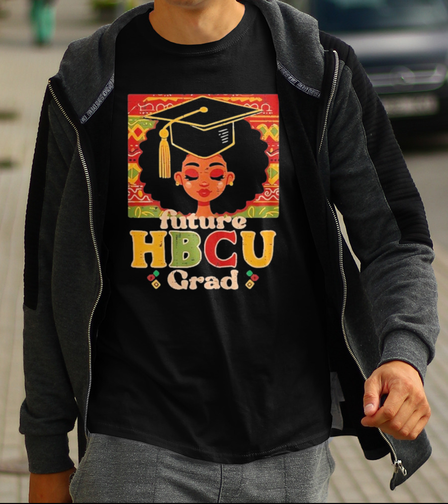 Future HBCU Grad Graduation Cap Afrocentric Pattern T-Shirt