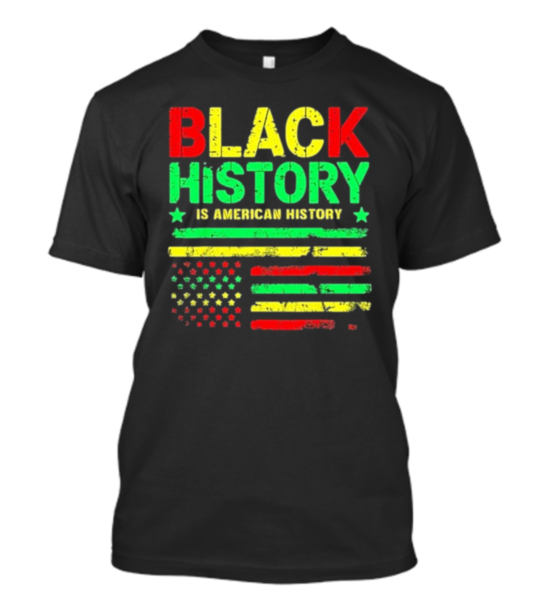 Black History Is American History Usa Flag T-Shirt