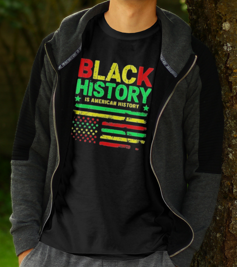 Black History Is American History Usa Flag T-Shirt